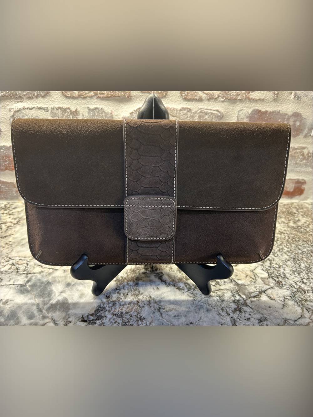 J McLaughlin Xena Suede Clutch